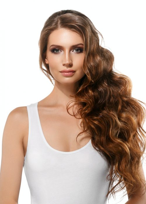 beautiful hair woman beauty skin portrait over white background long beautiful healthy hair model